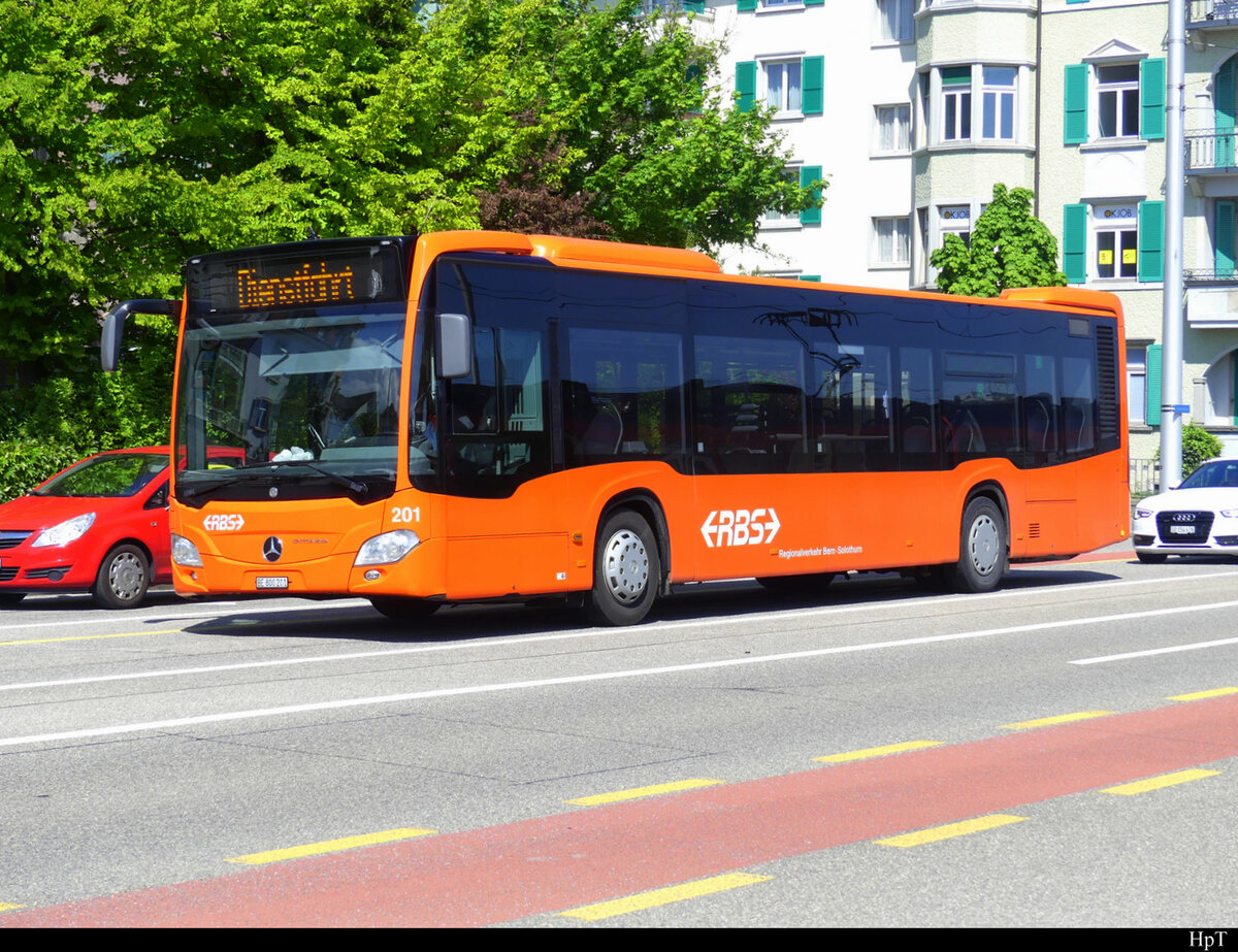 RBS - Mercedes Citaro Nr.201  BE  800201 unterwegs auf Dienstfahrt in Solothurn am 01.05.2022