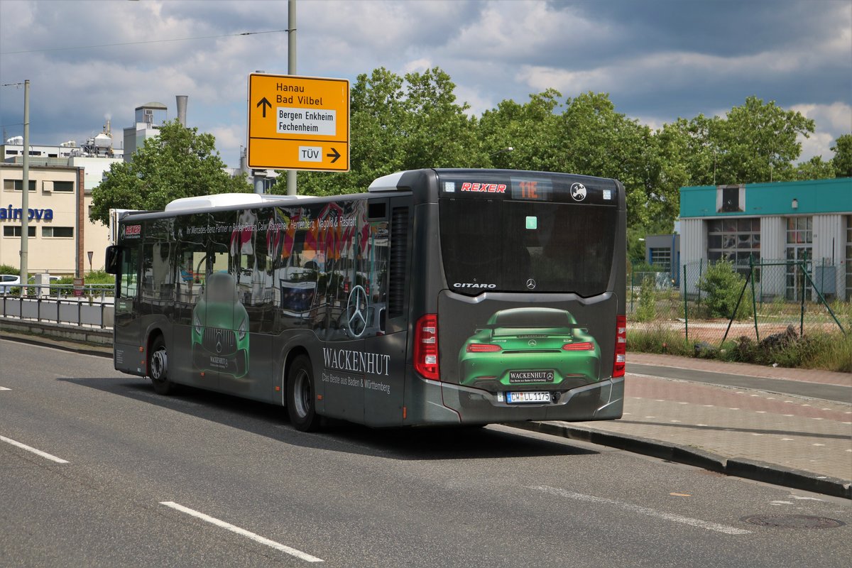 Rexer Mercedes Benz Citaro 2 in Frankfurt am Main auf der Linie 11E als SEV am 01.06.18