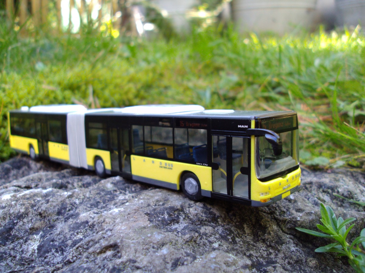 Rietze Modellbus-MAN Lions City des Landbus Unterland am 9.10.14.