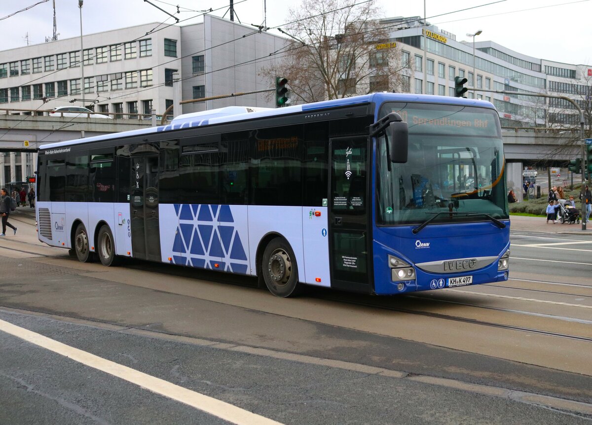 RNN IVECO Überlandbus am 12.02.24 in Mainz Hauptbahnhof