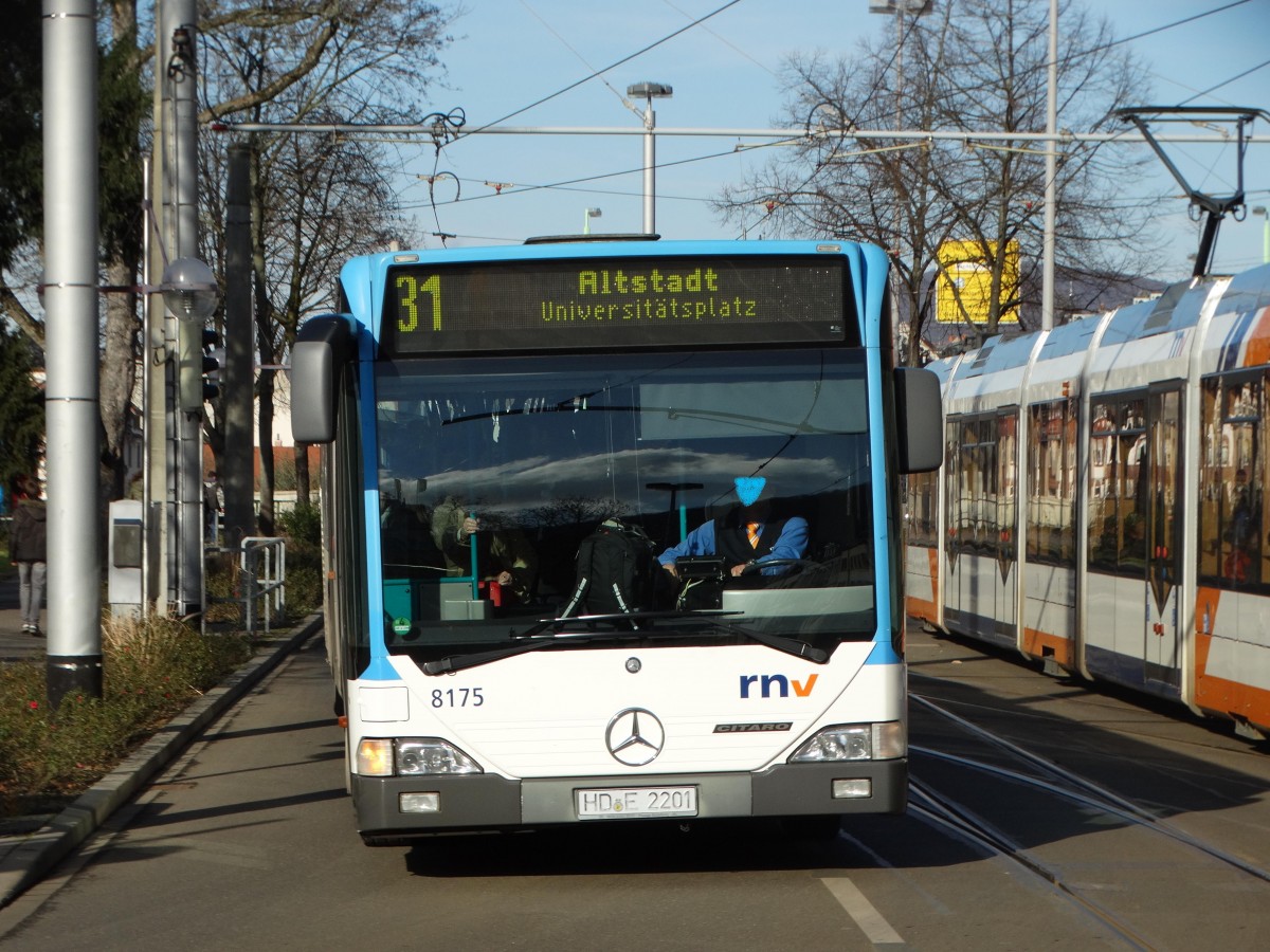 RNV Mercedes Benz Citaro 1 G 8175 am 29.01.16 in Heidelberg