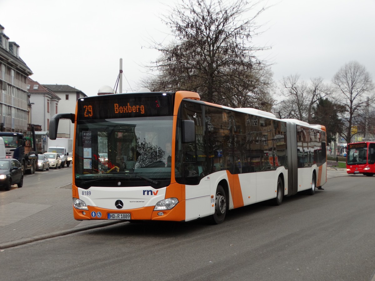 RNV Mercedes Benz Citaro 2 G 8189 am 19.02.16 in Heidelberg auf der Linie 29 