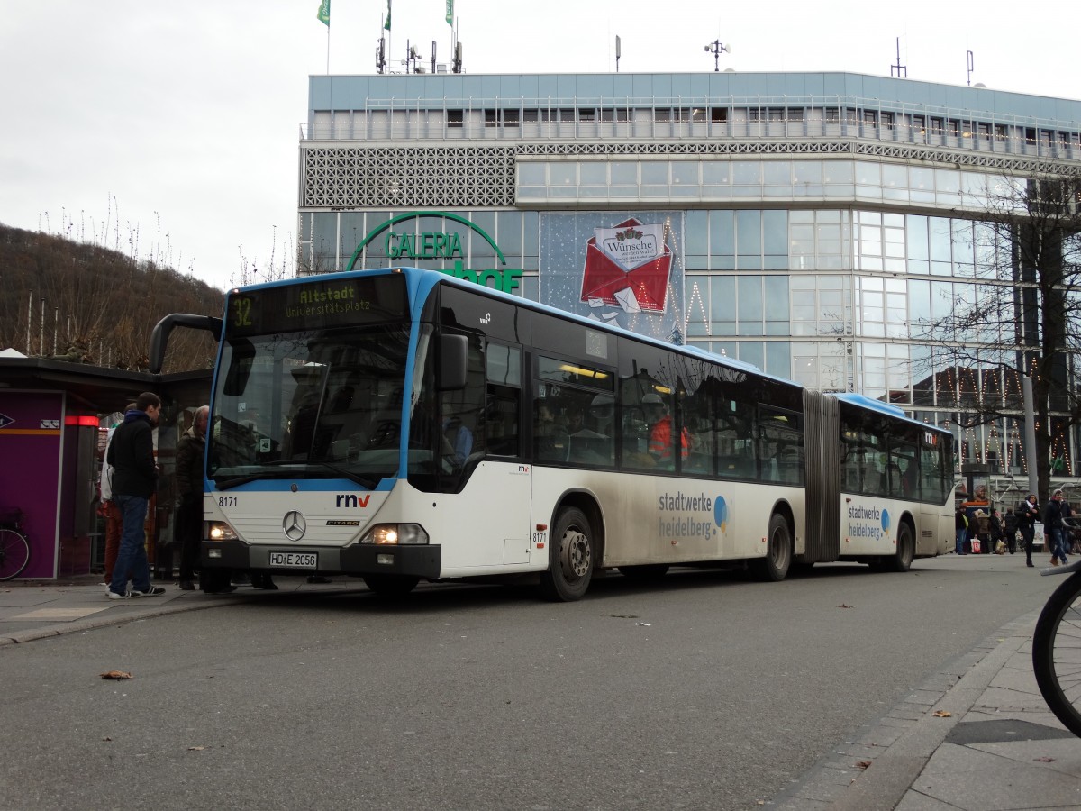 RNV Mercedes Benz Citaro C1 G 8171 am 12.12.14 in Heidelberg auf der 32