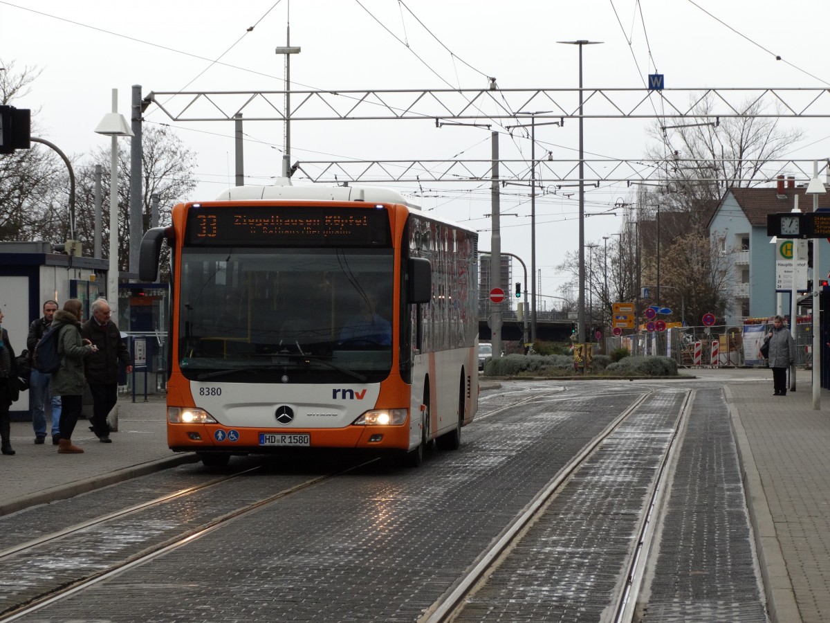 RNV Mercedes Benz Citaro C1 Facelift 8380 am 10.01.15 in Heidelberg auf der 33