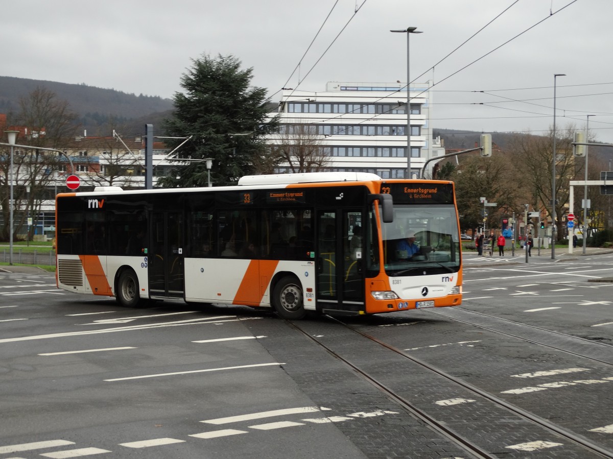 RNV Mercedes Benz Citaro C1 Facelift 8381 am 10.01.15 in Heidelberg 