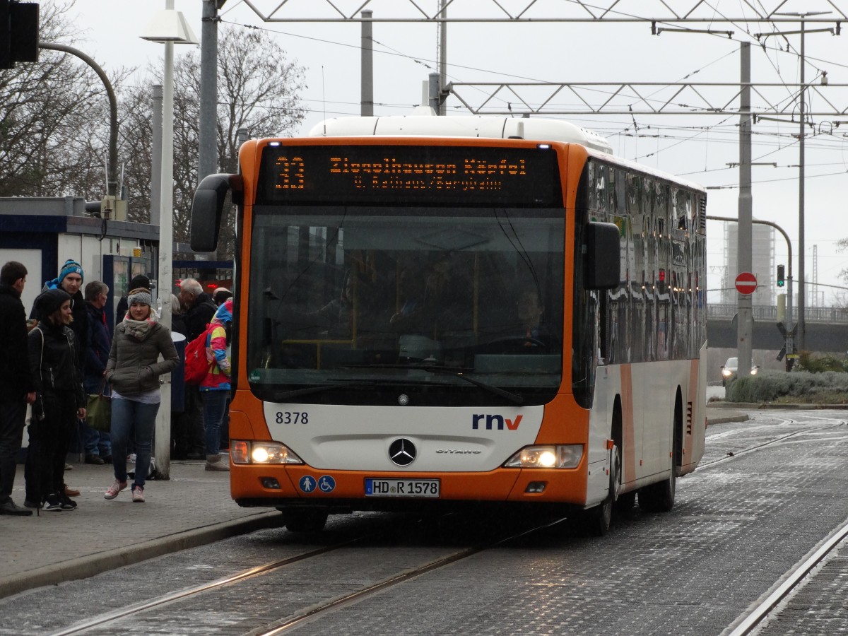 RNV Mercedes Benz Citaro C1 Facelift 8378 am 10.01.15 in Heidelberg auf der 33