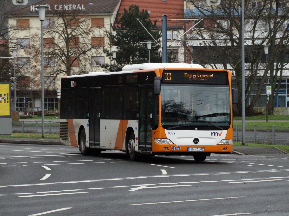 RNV Mercedes Benz Citaro C1 Facelift 8382 am 10.01.15 in Heidelberg auf der 33