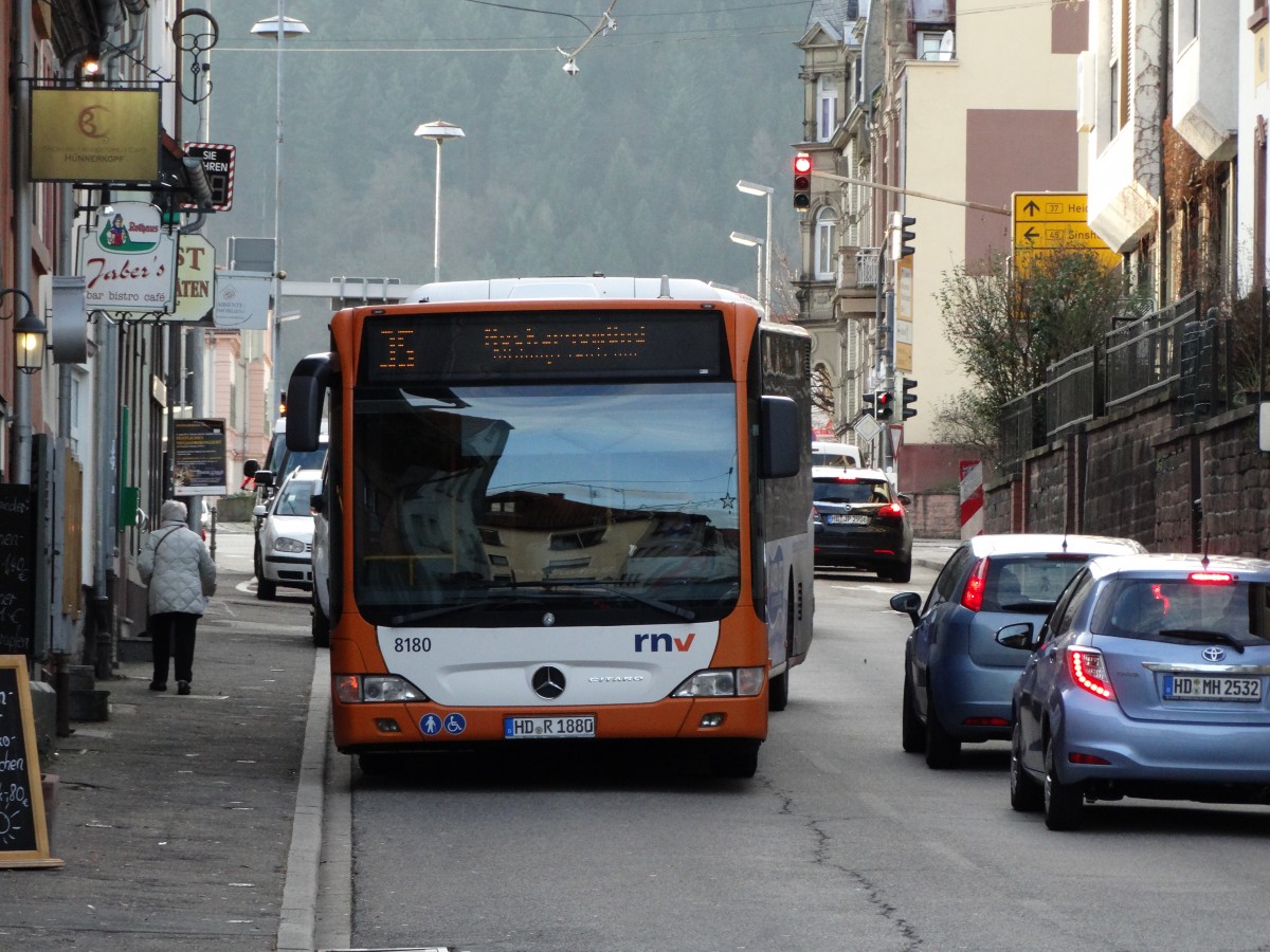 RNV Mercedes Benz Citaro C1 Facelift G 8180 am 13.01.15 in Neckargemünd auf der 35