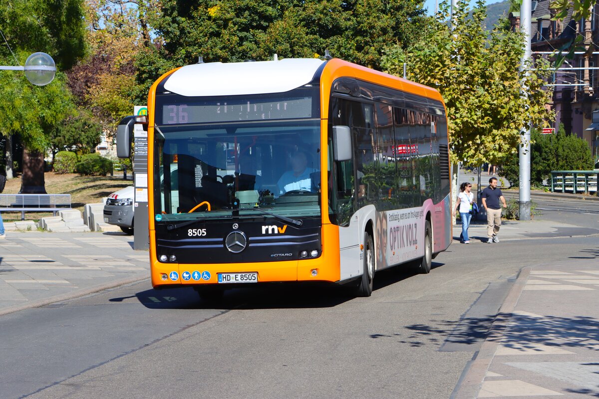 RNV Mercedes Benz eCitaro Wagen 8505 am 27.09.26 in Heidelberg