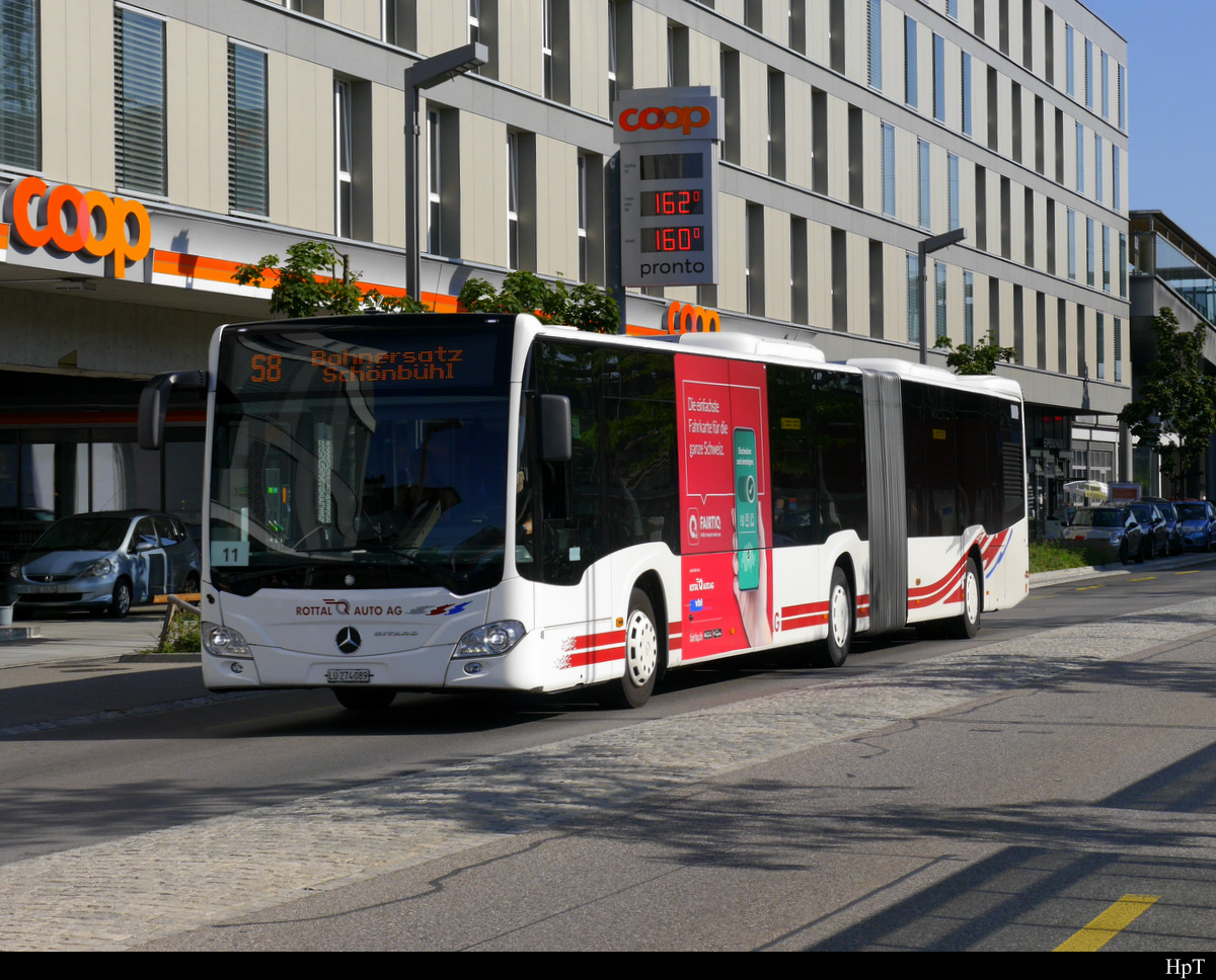 Rotal Auto AG - Mercedes Citaro  Nr.49  LU  274089 unterwegs für die RBS zwischen Zollikofen und Schönbühl als Bahnersatz am 04.08.2019