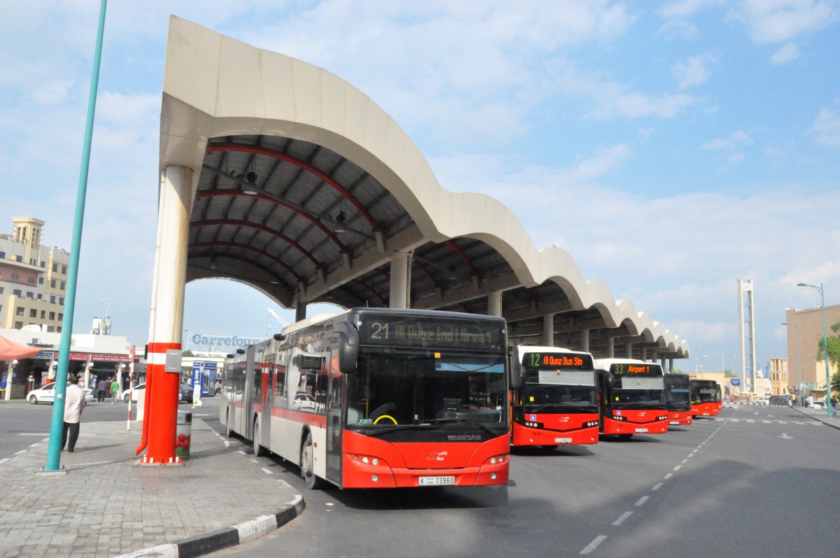 RTA, Dubai. Busparade in Al Ghubaiba Bus Station. (23.11.2013)