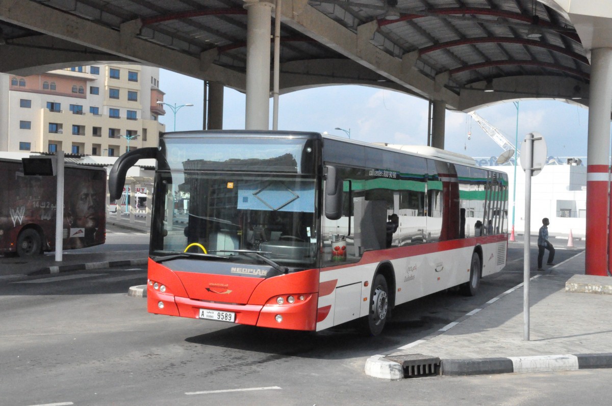 RTA, Dubai. Neoplan N4516 in Al Ghubaiba Bus Station. (23.11.2013)