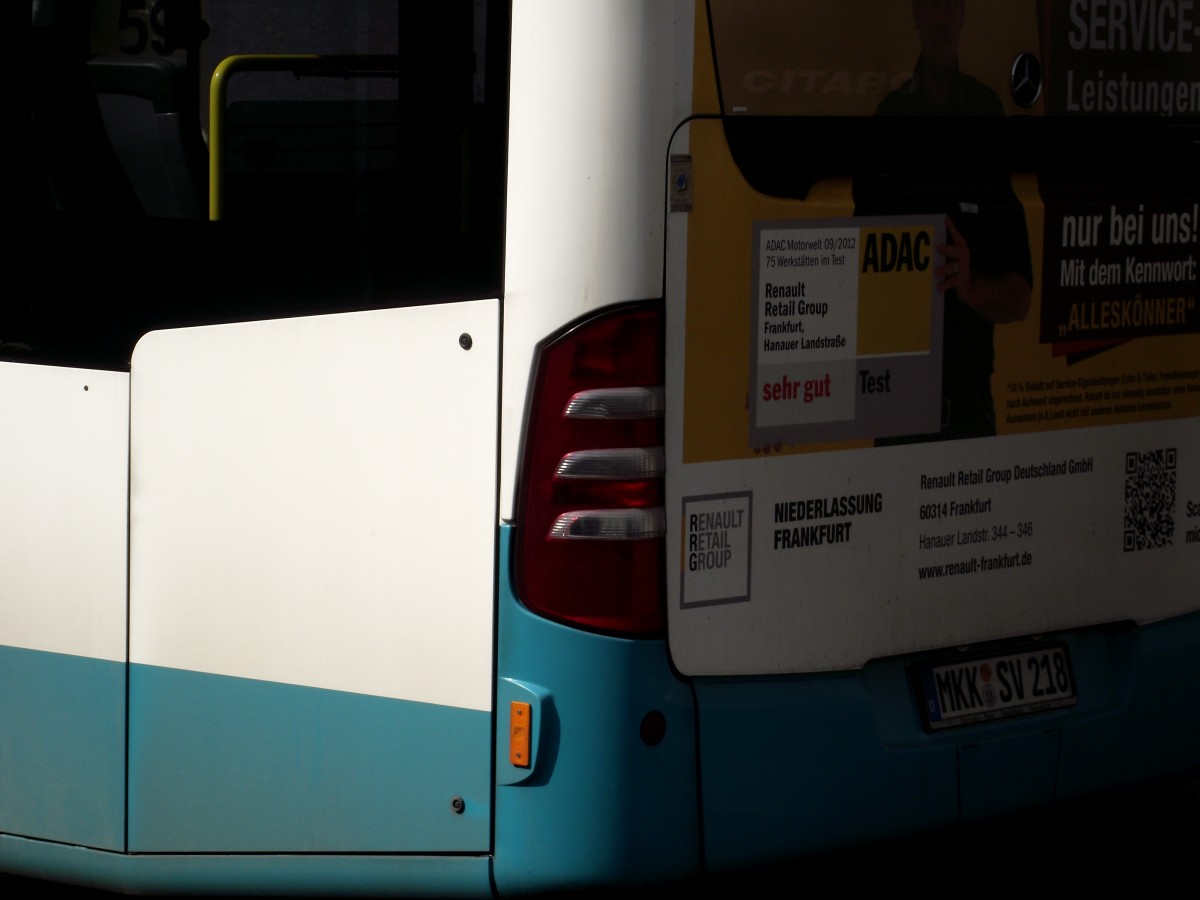 Rcklicht eines MB Citaro vom SVM am 13.09.13 in Frankfurt Enkheim