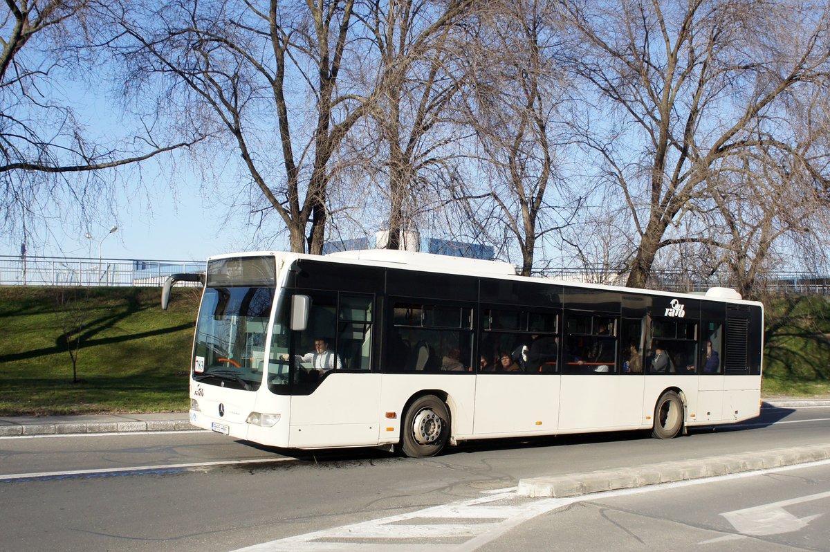 Rumänien / Bus Bukarest: Mercedes-Benz Citaro Facelift der Regia Autonomă de Transport Bucureşti (R.A.T.B.), aufgenommen im März 2017 am Flughafen Bukarest Henri Coandă.