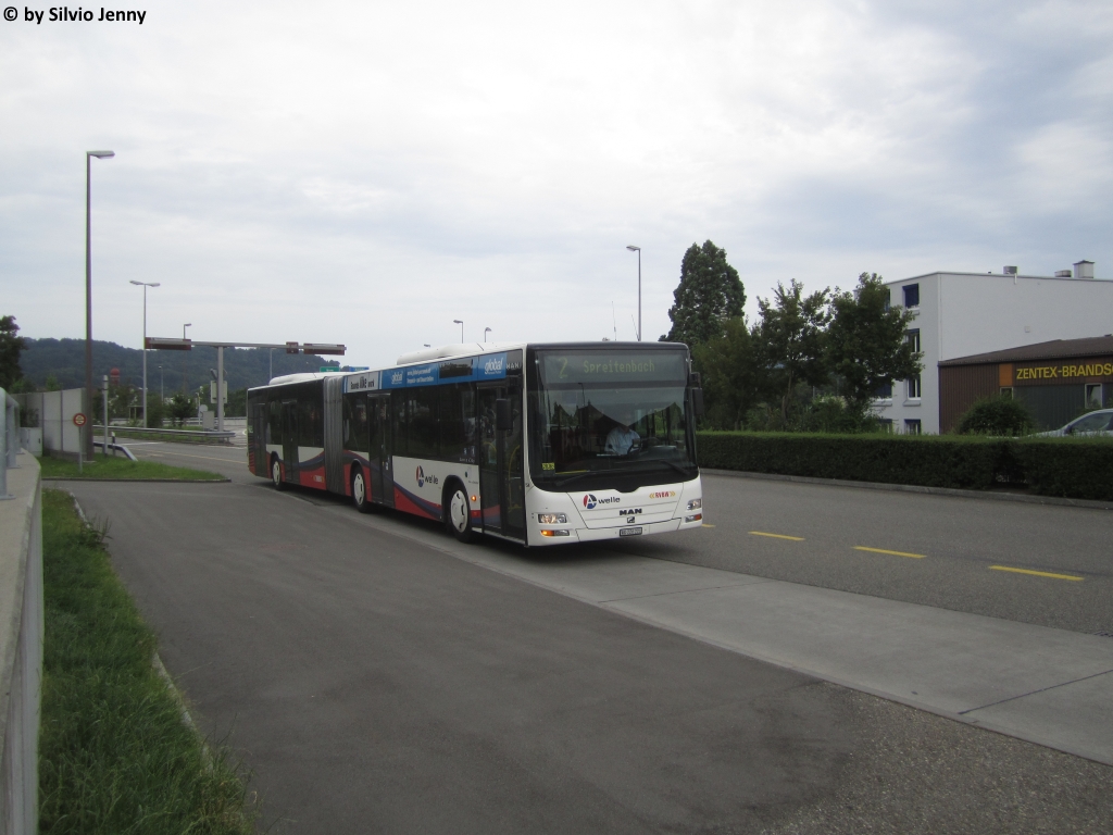 RVBW Nr. 154 ''Häx vo Gebisdorf'' (MAN A23 Lion's City G) am 22.7.2016 in Neuenhof, Kreuzstein