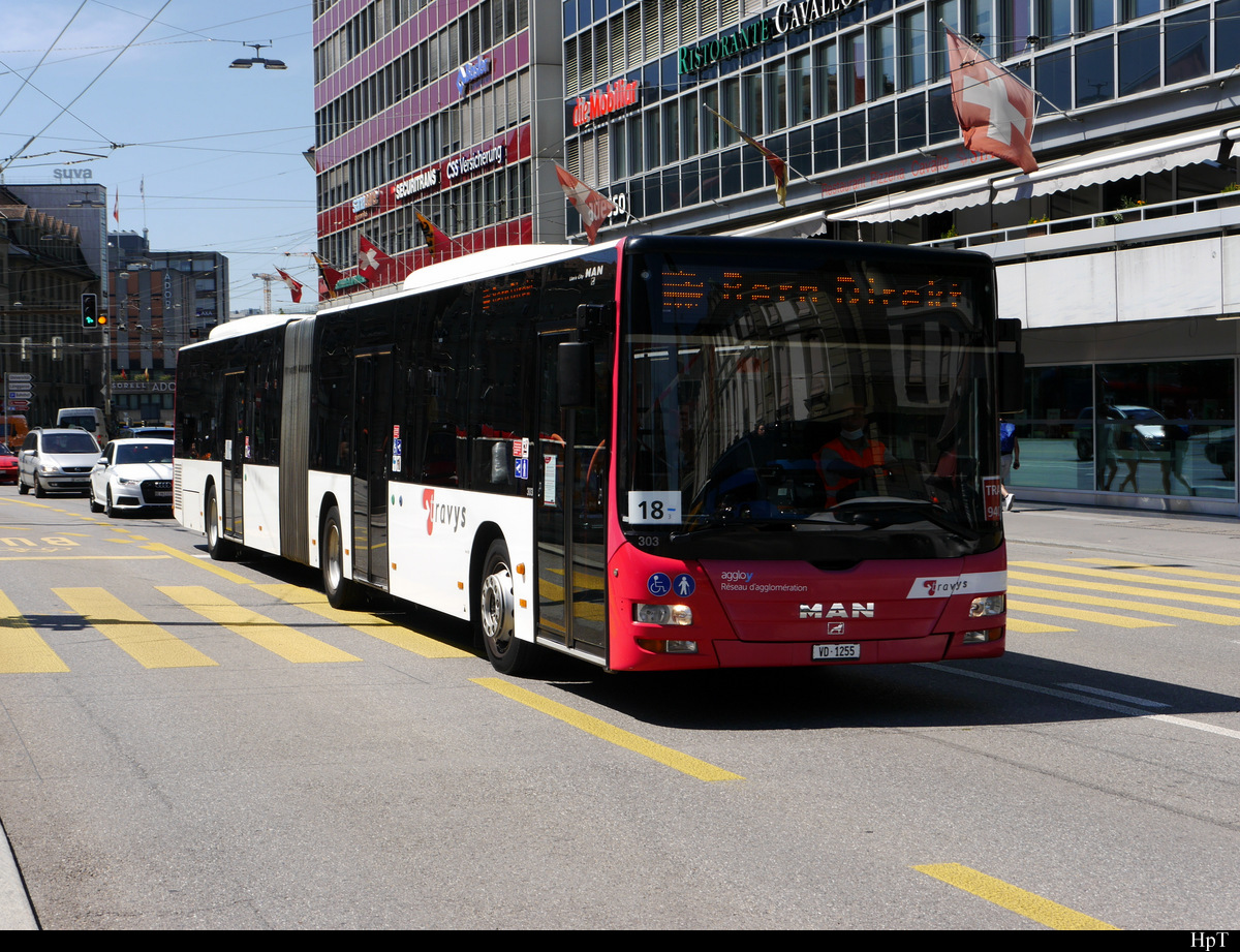 SBB Bahnersatz - Bern nach Freiburg mit dem MAN Lion`s City  VD  1255 von Travys unterwegs in Bern am 08.08.2020