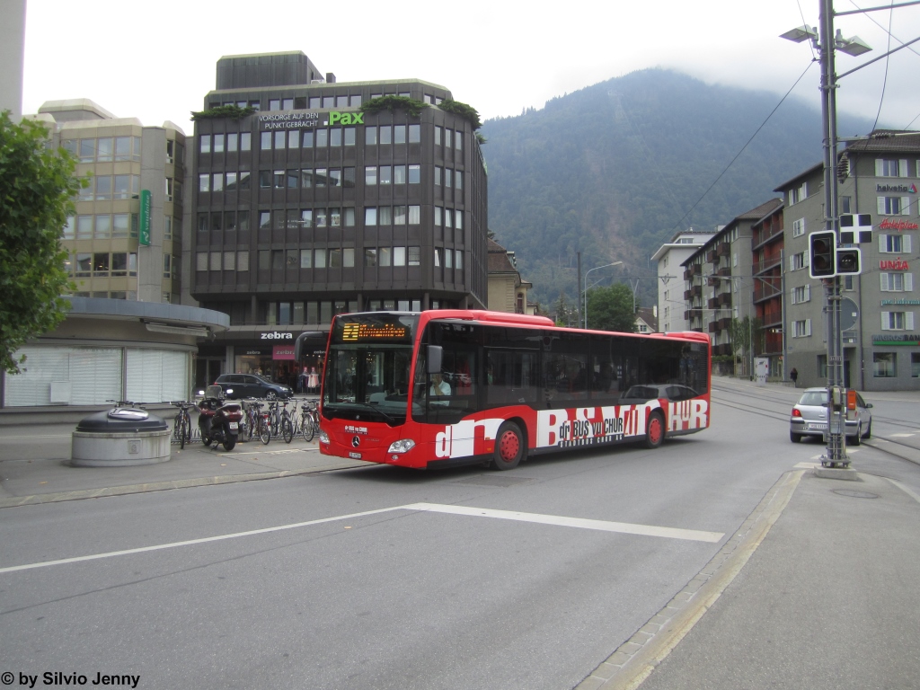 SBC Nr. 8 (Mercedes Citaro C2 O530) am 3.9.2015 beim Bahnhof Chur.