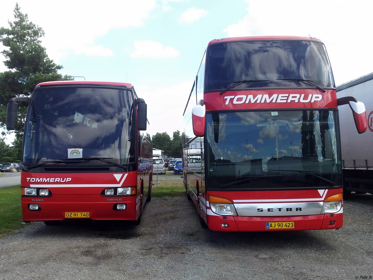 Scania Carrus Star und Setra 431 DT von Tommerup aus Dänemark am 16.07.2014