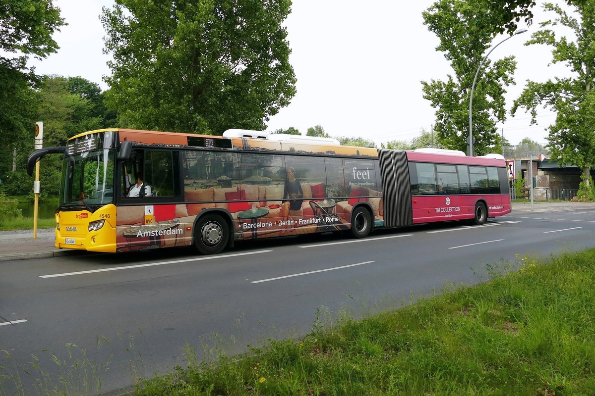 Scania Citywide #4546 der BVG auf der Linie 109 in Berlin /Tegeler Weg im Mai 2018.