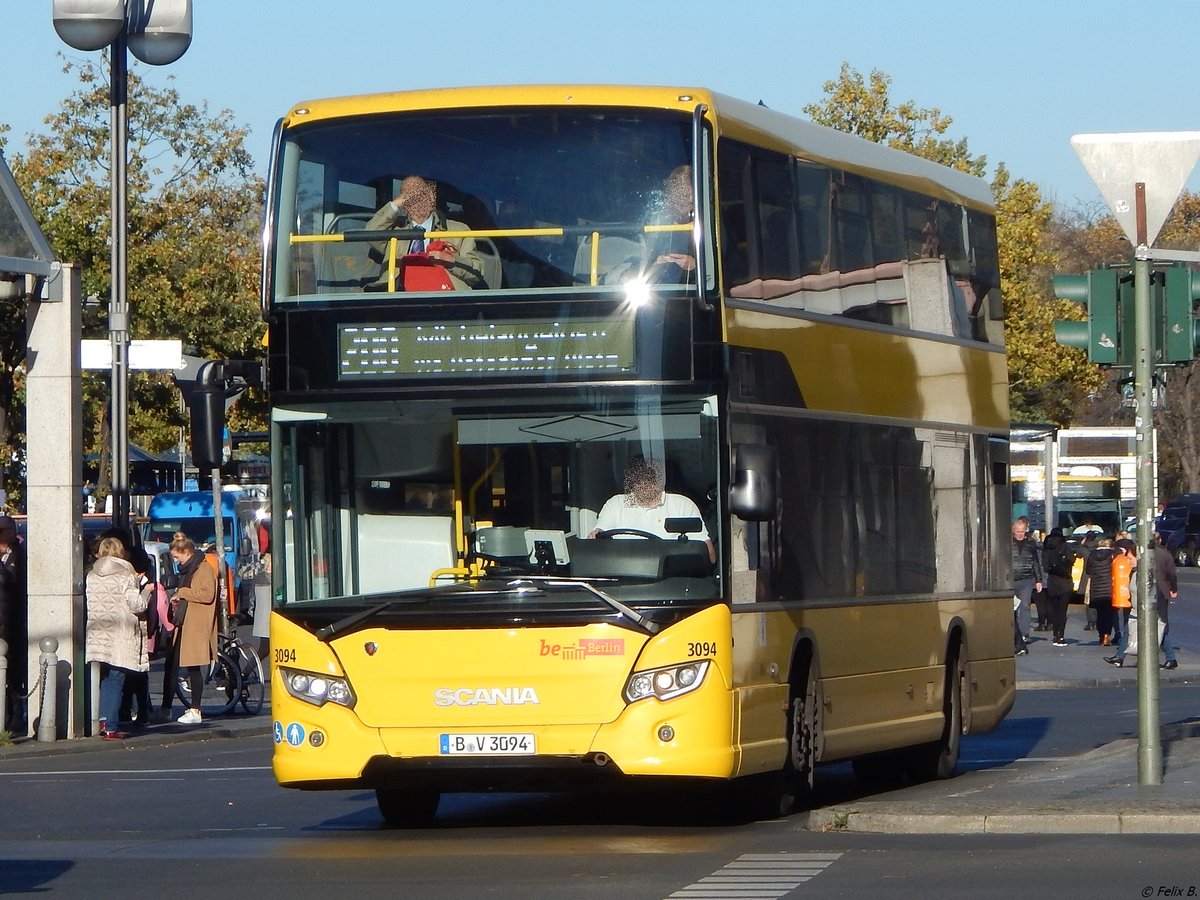 Scania Citywide LF DD der BVG in Berlin am 31.10.2018