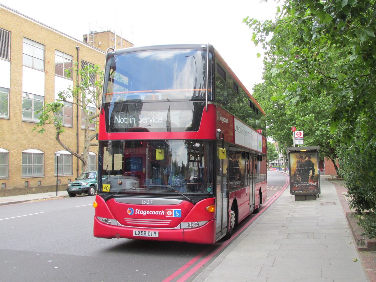 Scania CN230UD 4x2 EB (Omni City DD), Stagecoach London #15127, 16.06.2015 London
