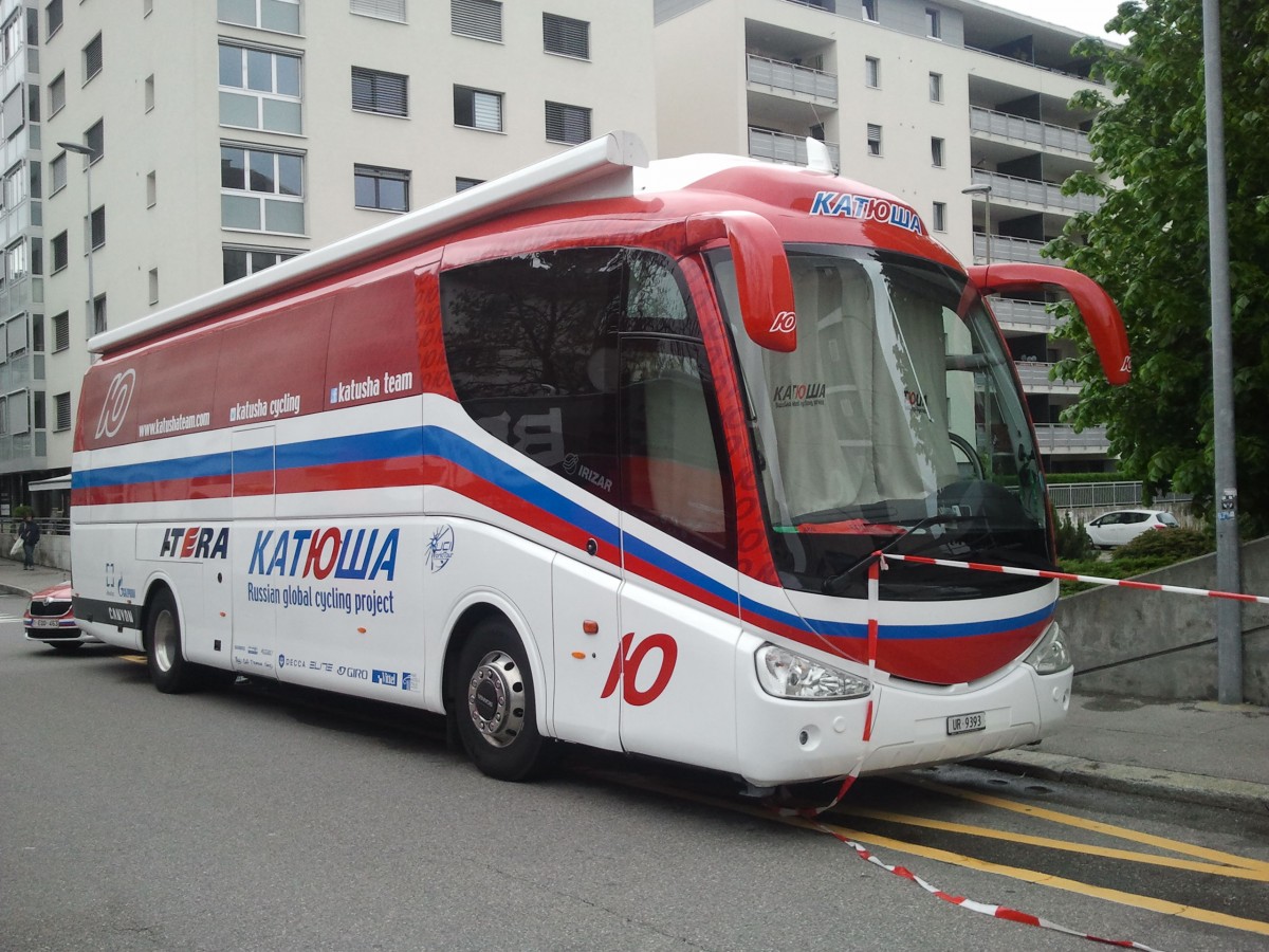 Scania Irizar de l'équipe Katusha - Fribourg, Tour de Romandie 2014