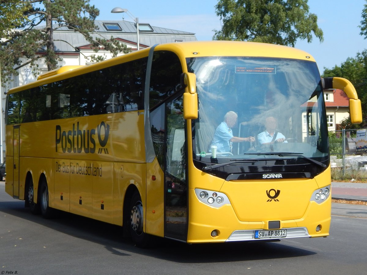 Scania OmniExpress von Postbus/Willms aus Deutschland in Greifswald am 22.07.2015