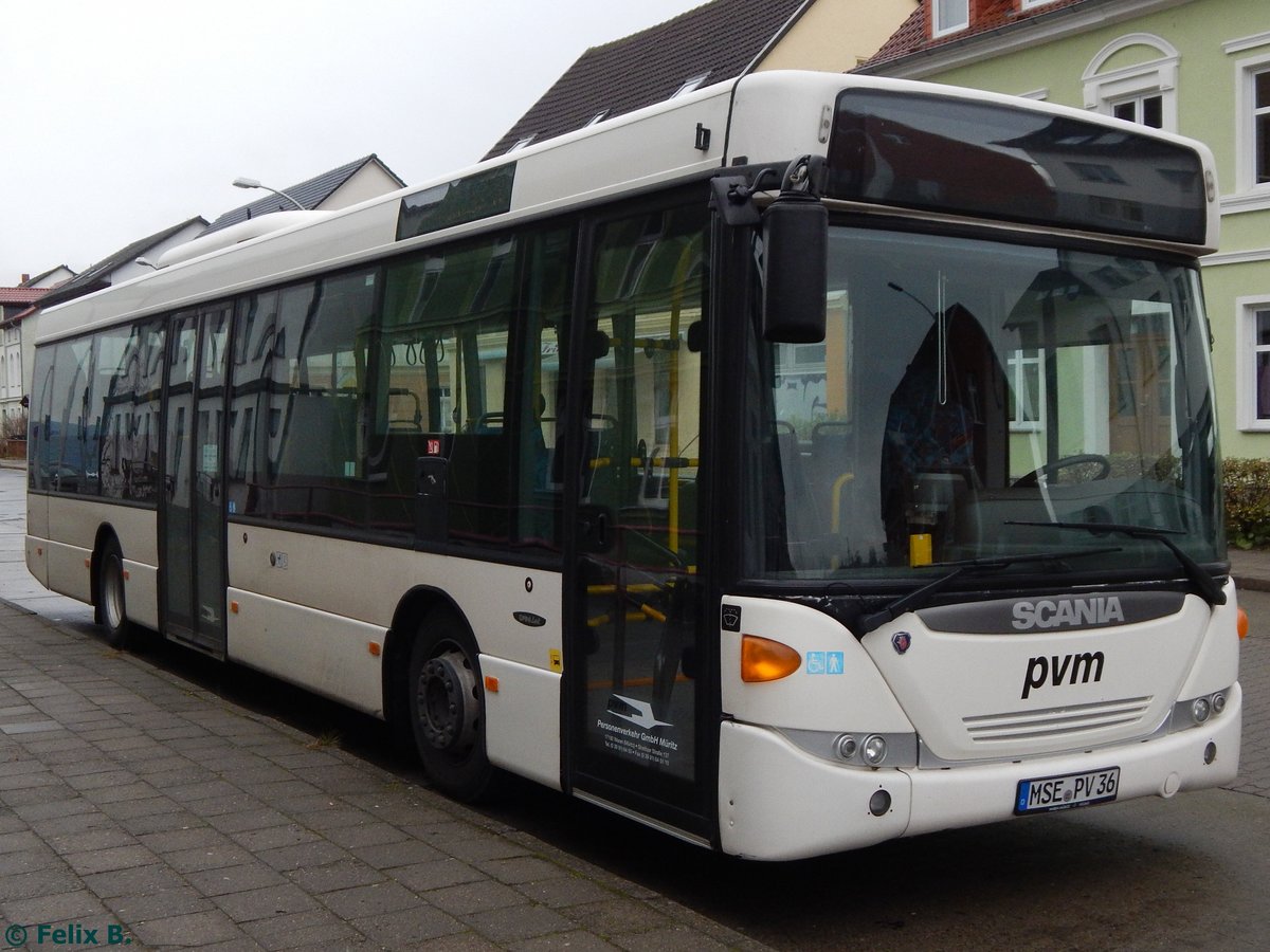 Scania OmniLink der PVM Waren in Neubrandenburg am 17.11.2016