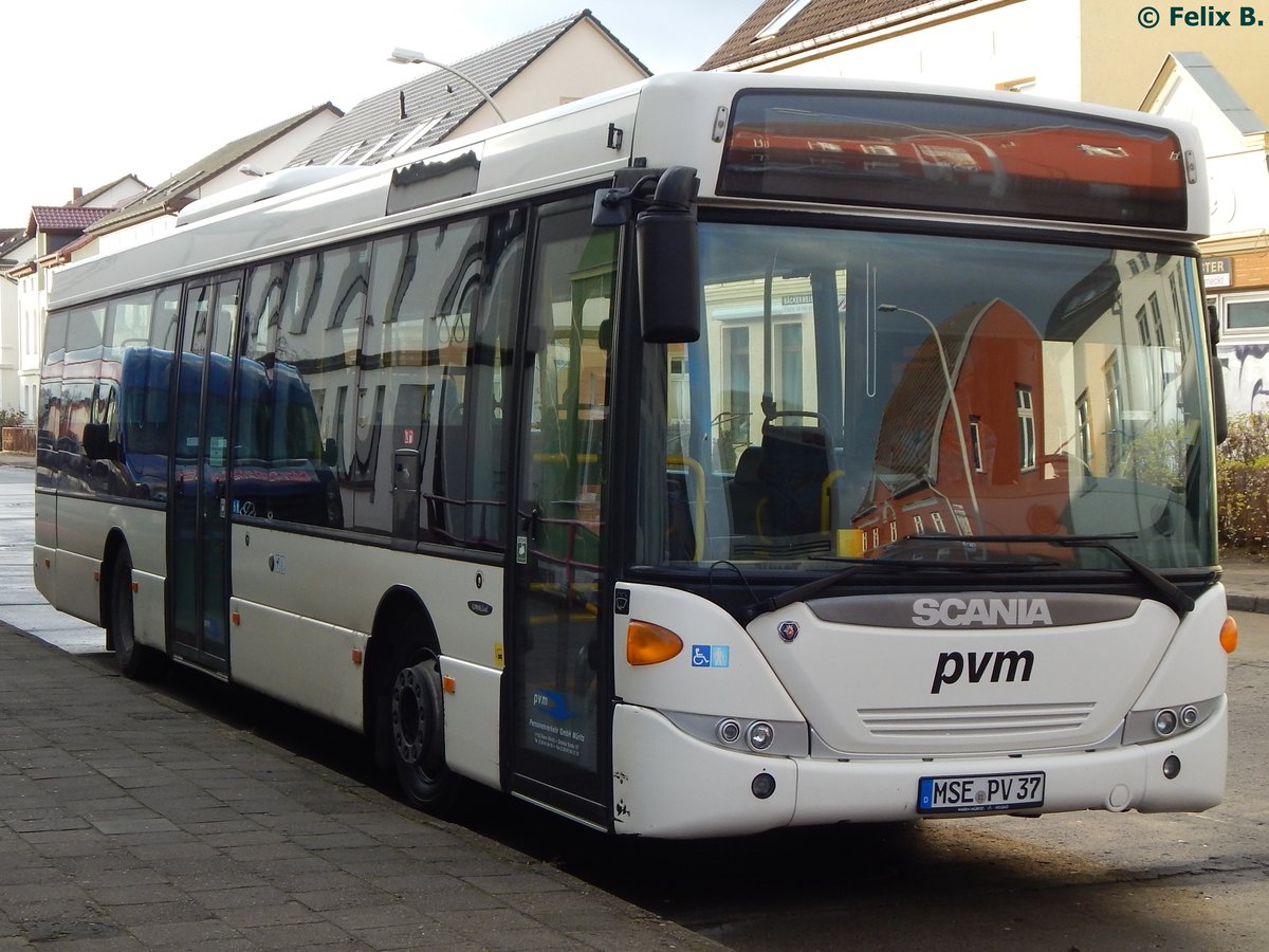 Scania OmniLink der PVM Waren in Neubrandenburg am 09.12.2016