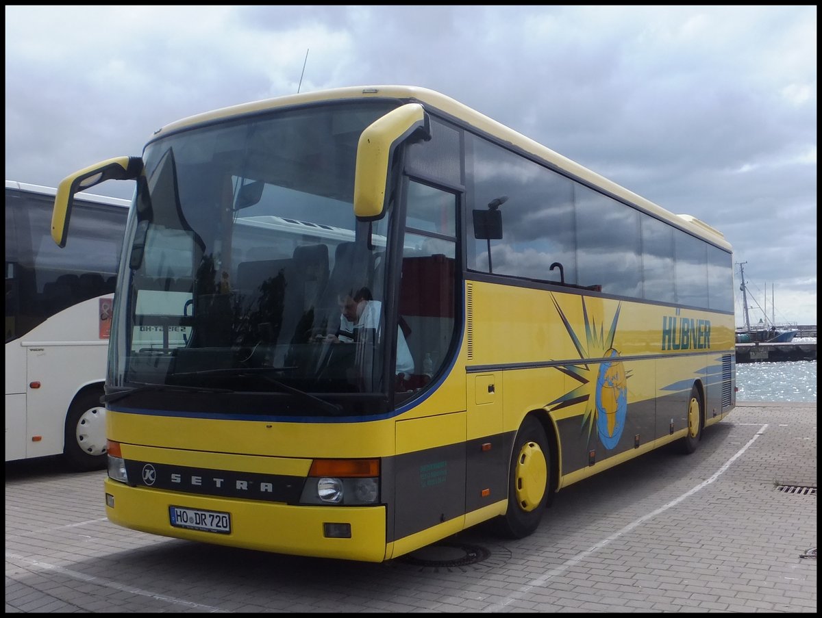 Setra 315 GT-HD von Hübner aus Deutschland (ex Stern Reisen/Österreich) im Stadthafen Sassnitz am 21.06.2014