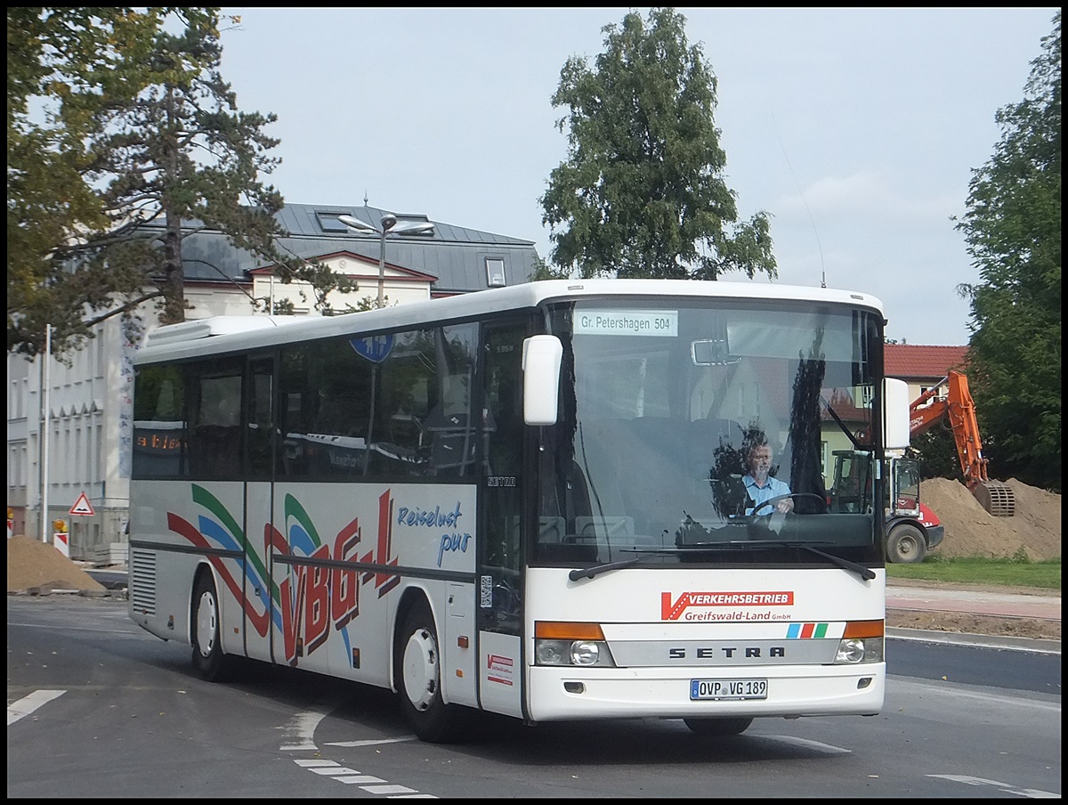 Setra 315 H der Verkehrsbetrieb Greifswald-Land GmbH in Greifswald am 29.08.2013