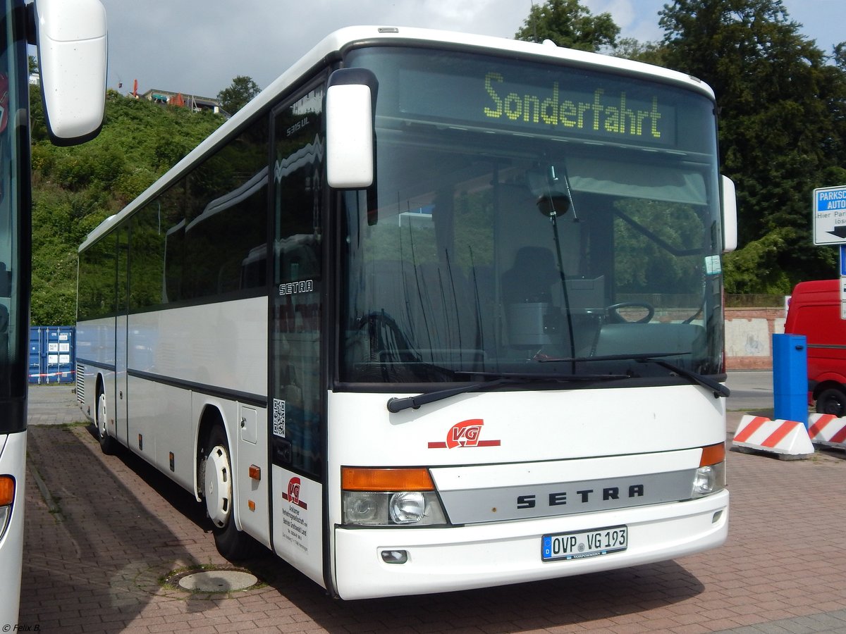 Setra 315 UL der Anklamer Verkehrsgesellschaft im Stadthafen Sassnitz am 26.08.2017