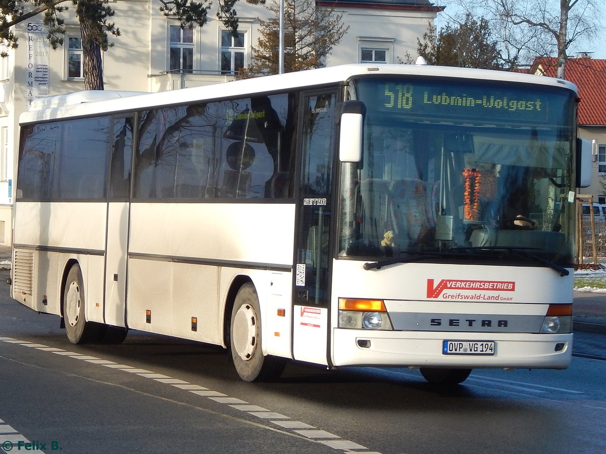 Setra 315 UL des Verkehrsbetrieb Greifswald-Land GmbH in Greifswald am 20.01.2017