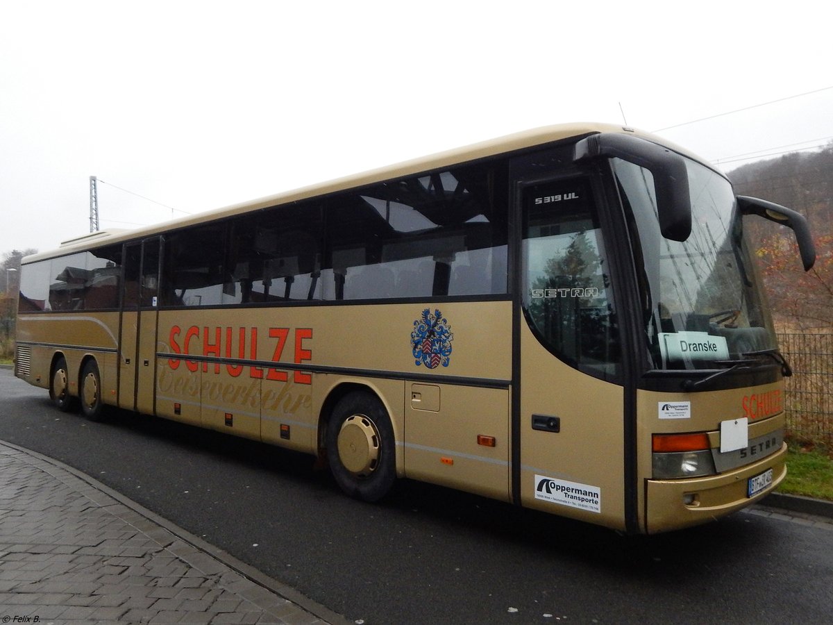 Setra 319 UL von Reichert-Bus (ex Reiseverkehr Schulze) im Auftrag von Oppermann Trasporte in Sassnitz am 28.11.2015