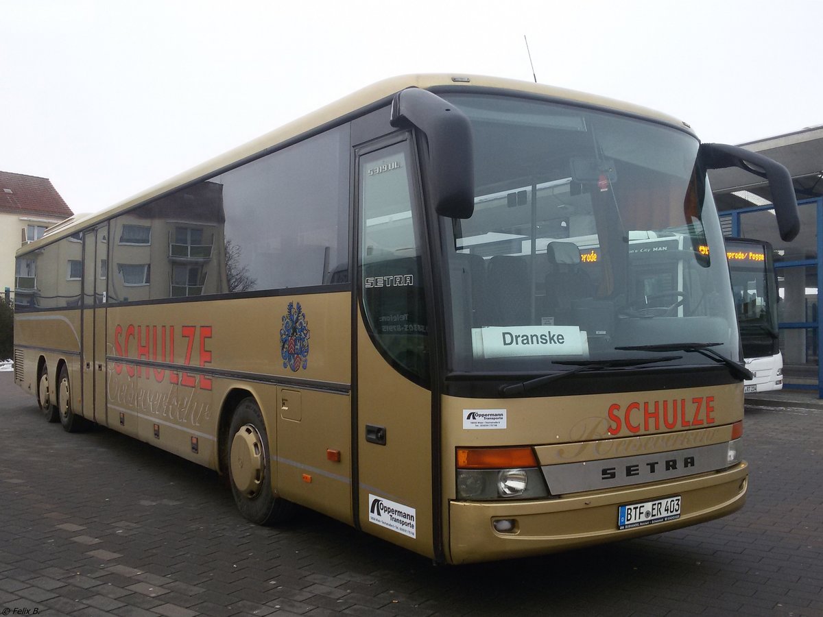 Setra 319 UL von Reichert-Bus (ex Reiseverkehr Schulze) im Auftrag von Oppermann Trasporte in Bergen am 18.01.2016