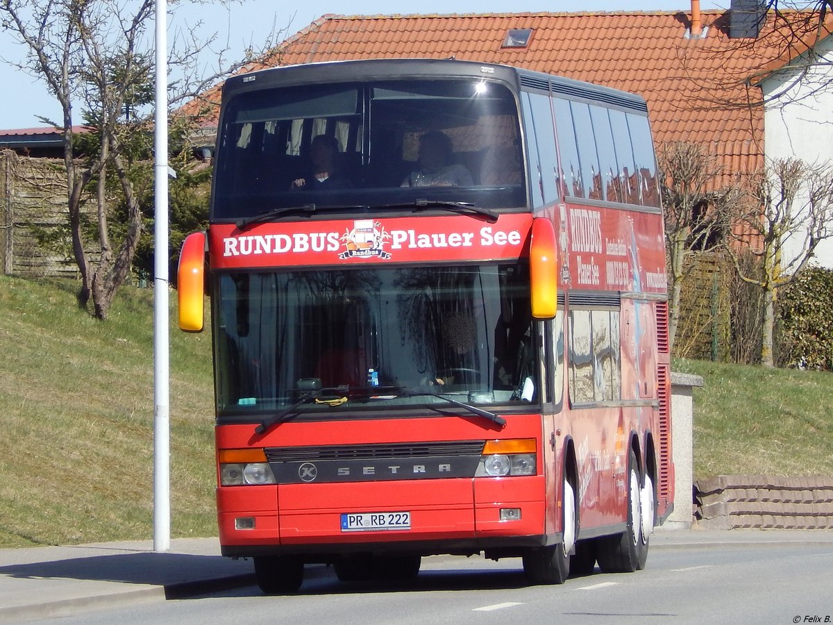 Setra 328 DT der RegioInfra Gesellschaft (ex Müller, Hachenburg) in Malchow am 07.04.2018