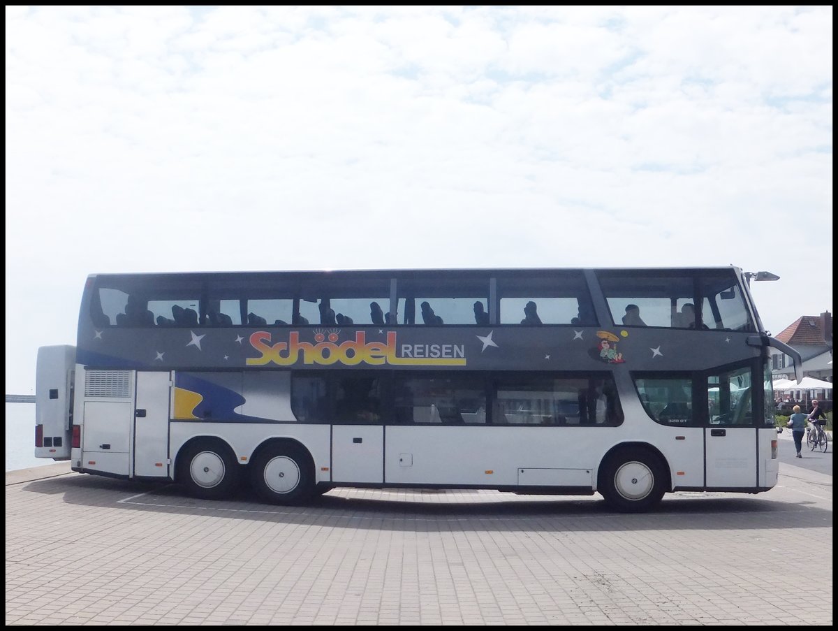 Setra 328 DT von Schödel-Reisen (ex Eurobus ch) aus Deutschland im Stadthafen Sassnitz am 04.06.2014