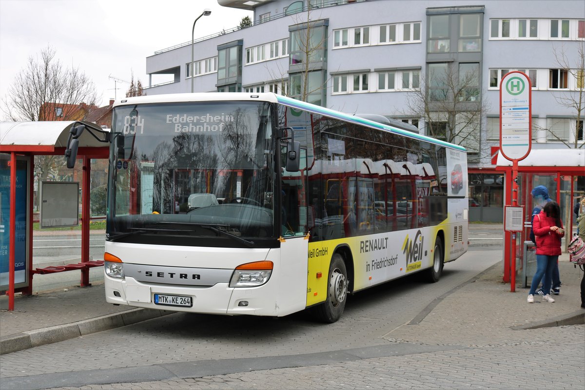 Setra 4000er Überlandbus am 17.03.18 in Hofheim (Taunus) Busbahnhof