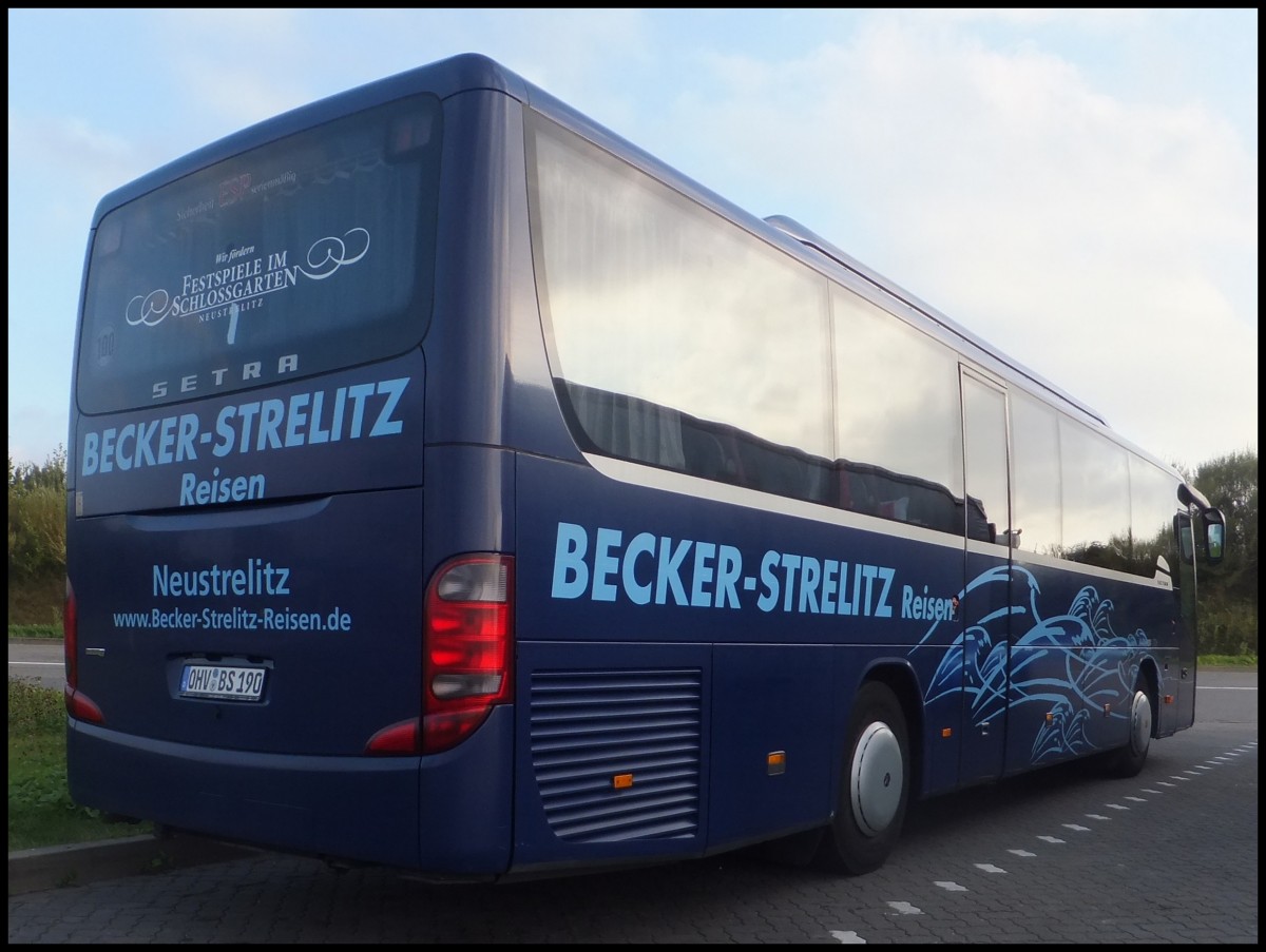 Setra 415 GT von Becker-Strelitz Reisen aus Deutschland bei der Raststtte Fuchsberg am 22.09.2013