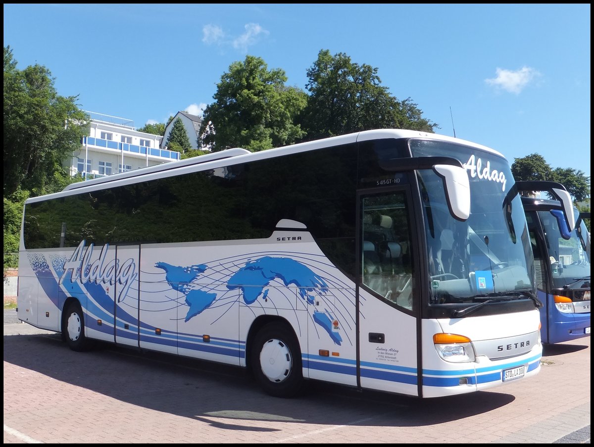 Setra 415 GT-HD von Aldag-Reisen aus Deutschland im Stadthafen Sassnitz am 15.06.2014