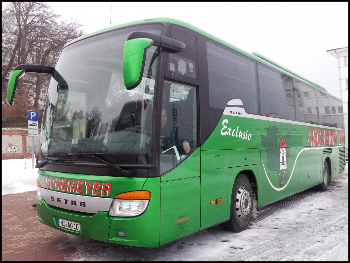 Setra 415 GT-HD von Aschemeyer ais Deutschland im Stadthafen Sassnitz am 24.12.2013