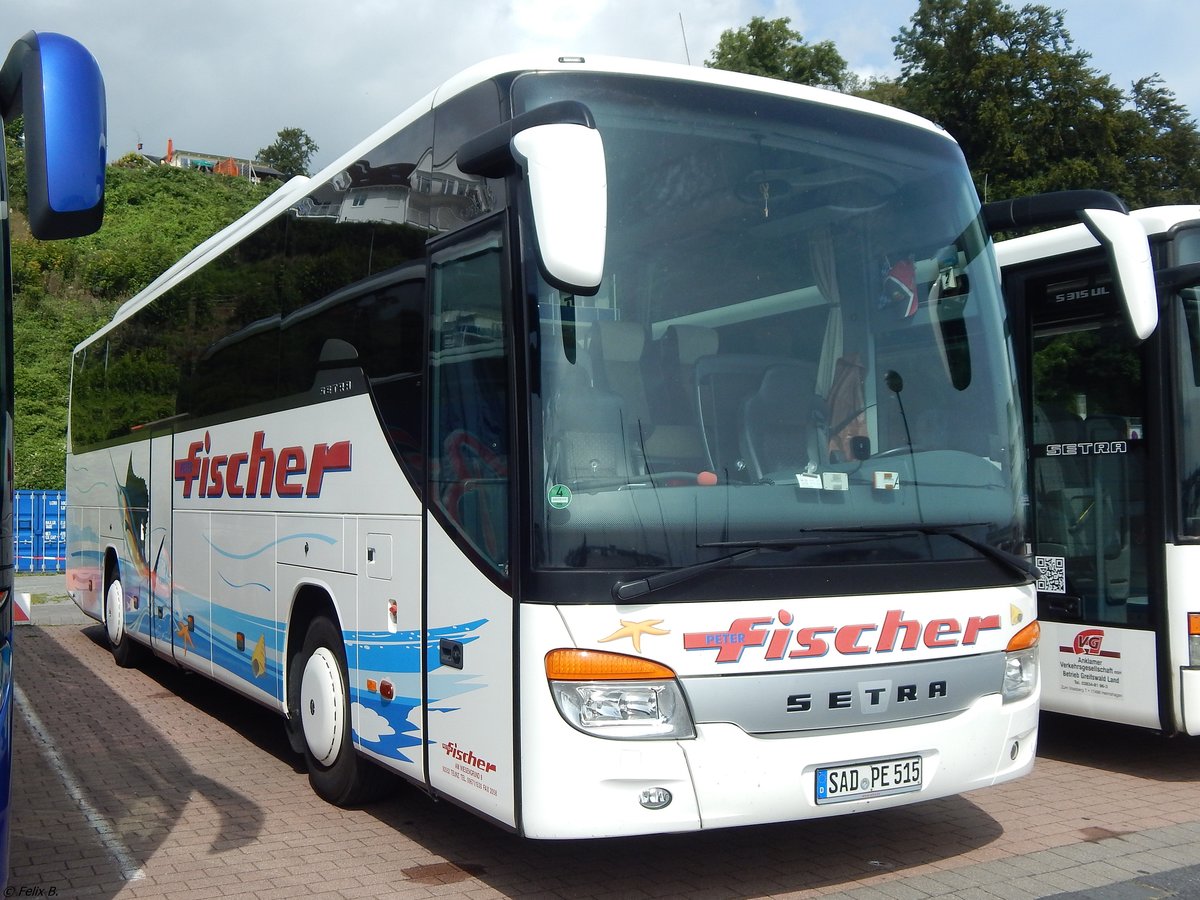 Setra 415 GT-HD von Fischer aus Deutschland im Stadthafen Sassnitz am 26.08.2017
