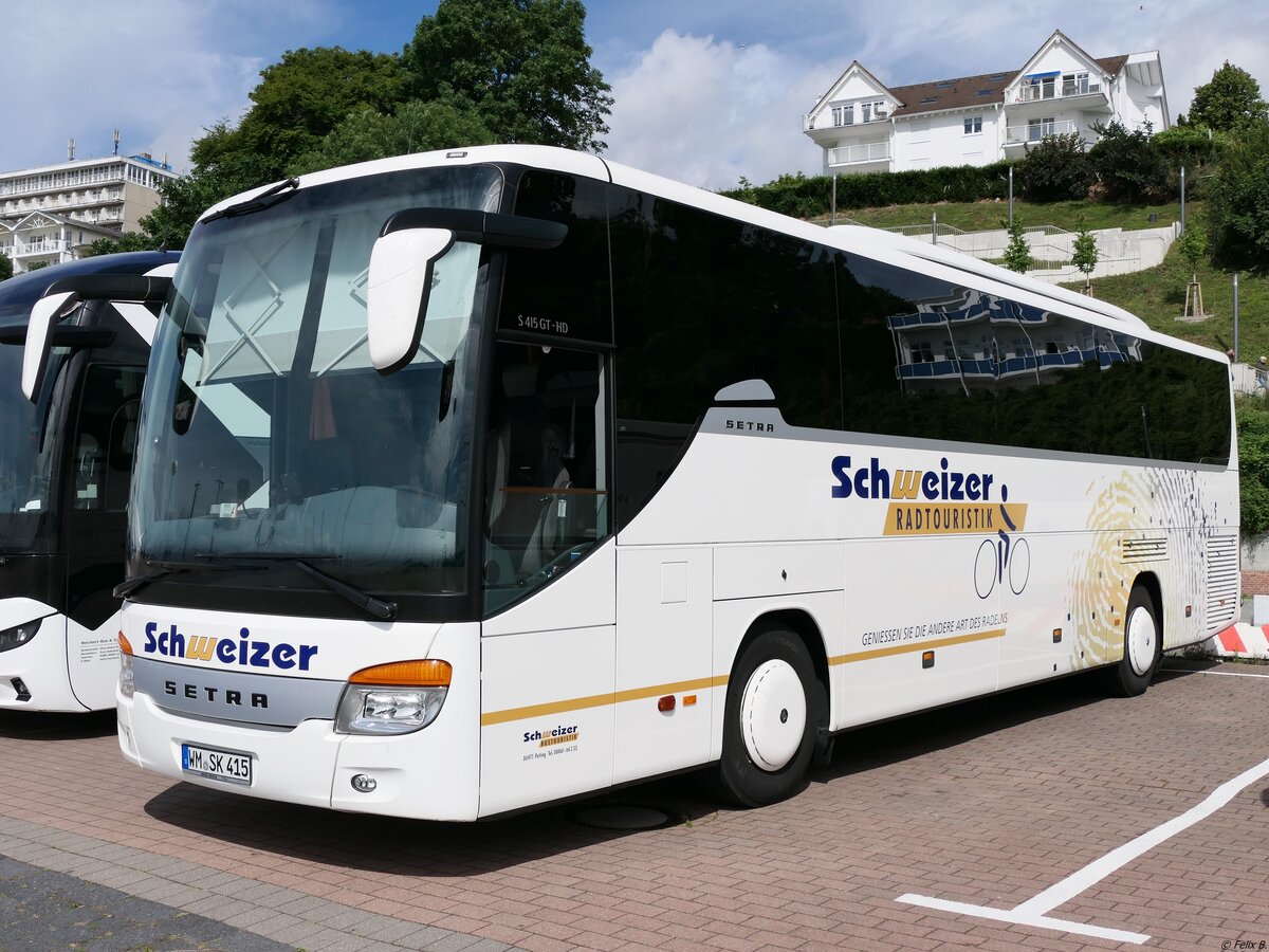 Setra 415 GT-HD von Schweizer aus Deutschland im Stadthafen Sassnitz am 08.07.2020