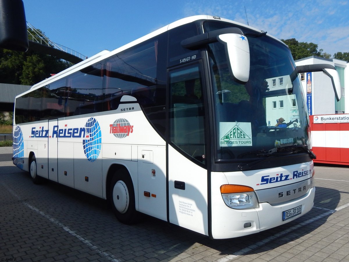 Setra 415 GT-HD von Seitz Reisen aus Deutschland im Stadthafen Sassnitz am 31.08.2015