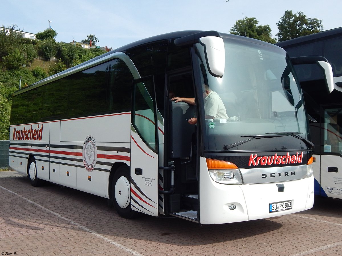 Setra 415 HD von Krautscheid aus Deutschland im Stadthafen Sassnitz am 26.08.2017