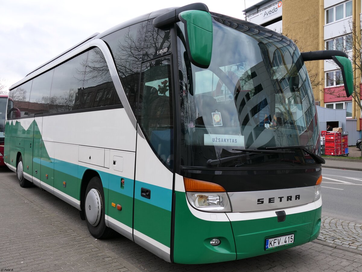 Setra 415 HD von Vilnesa (ex Team Tour/NOR) aus Litauen in Neubrandenburg am 09.03.2020