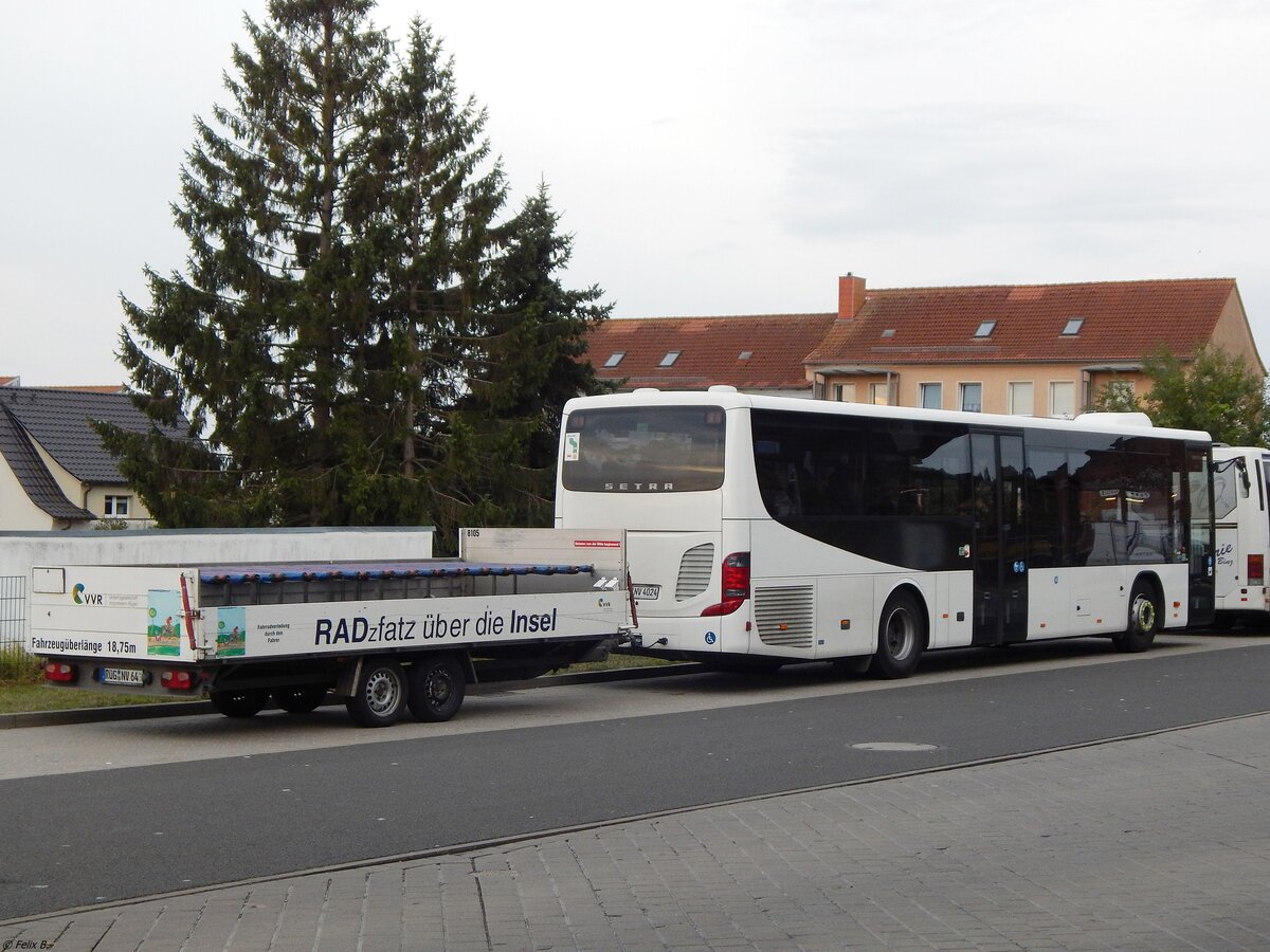 Setra 415 LE Business der VVR mit Anhänger in Sassnitz am 07.09.2019