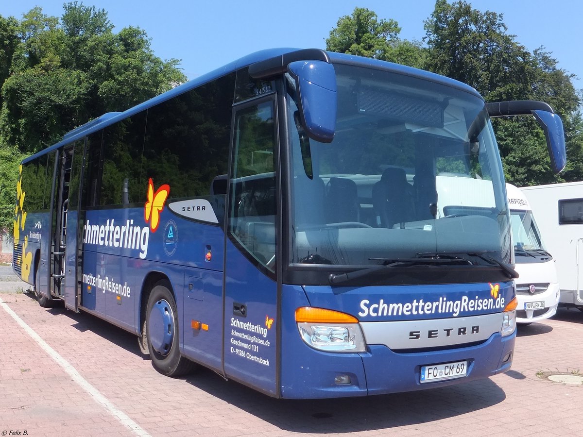 Setra 415 UL von Schmetterling aus Deutschland im Stadthafen Sassnitz am 09.07.2014