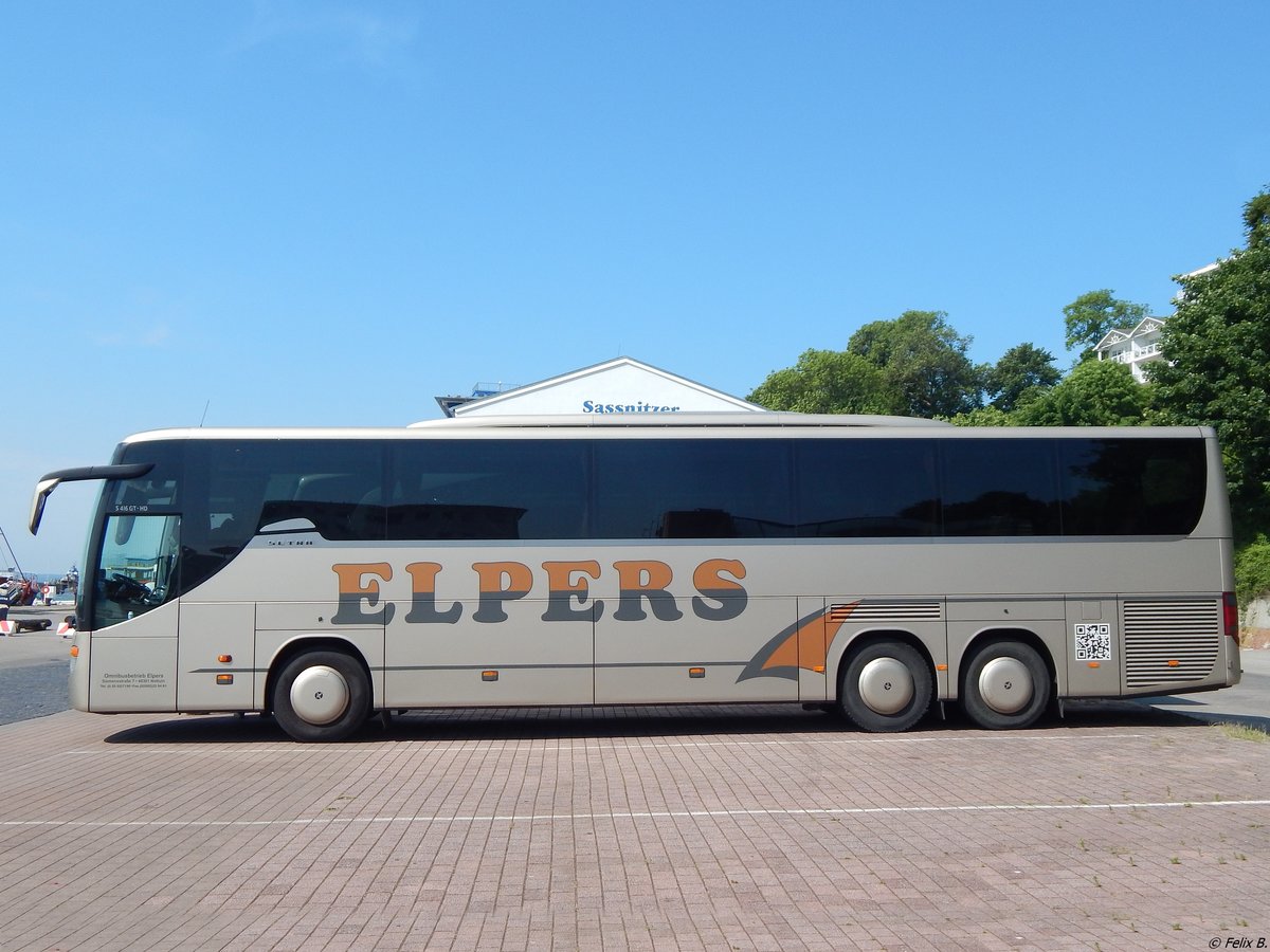Setra 416 GT-HD von Elpers aus Deutschland im Stadthafen Sassnitz. 2016