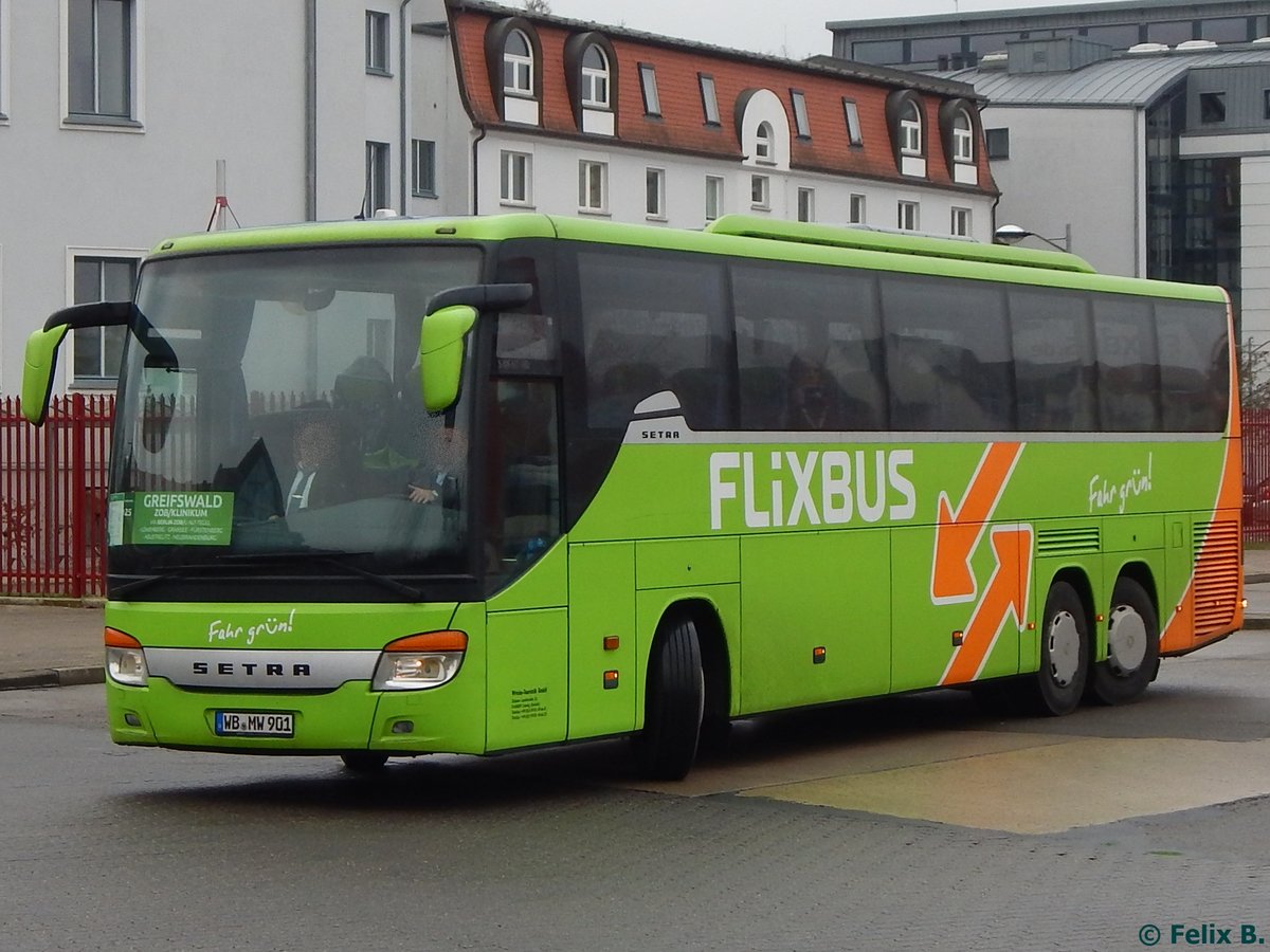 Setra 416 GT-HD von Flixbus/Wricke Touristik aus Deutschland in Neubrandenburg am 23.12.2016